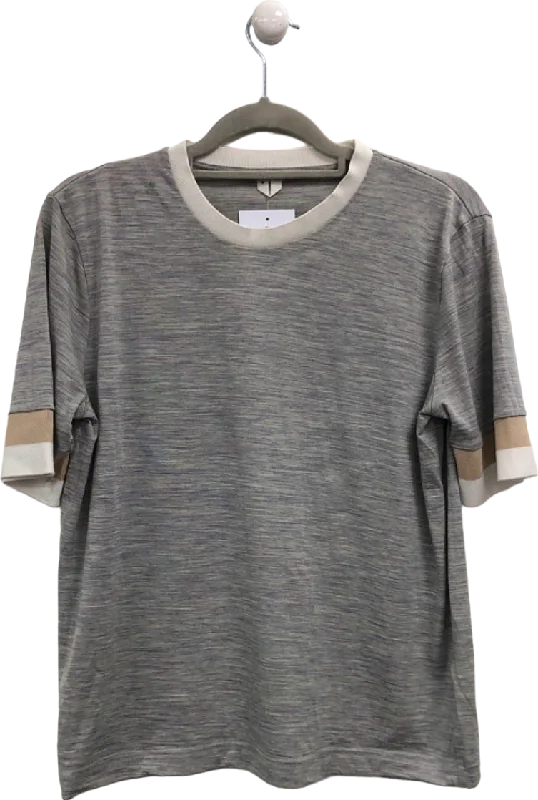 ARKET Grey Short Sleeve T-Shirt M Rayon Velvet Corduroy