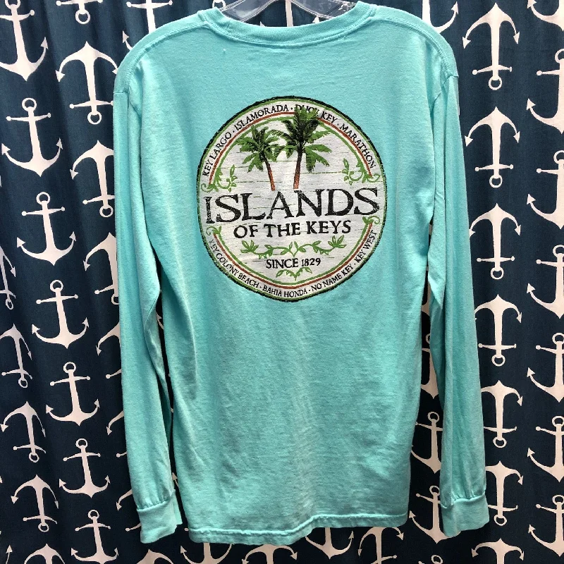 Islands of the Keys Unisex Long Sleeve T-Shirt, CM Blue Terry Blend Velvet Blend Canvas Blend