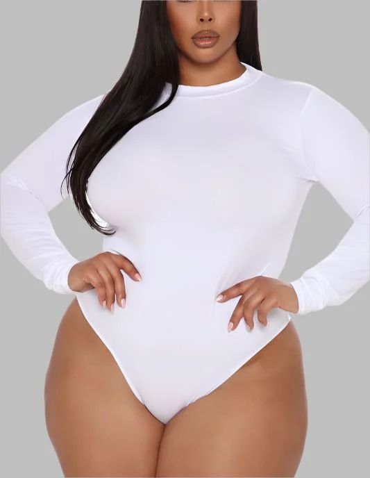 Curvy CREWNECK BODYSUITS Stylish Mock Neck Bodysuit
