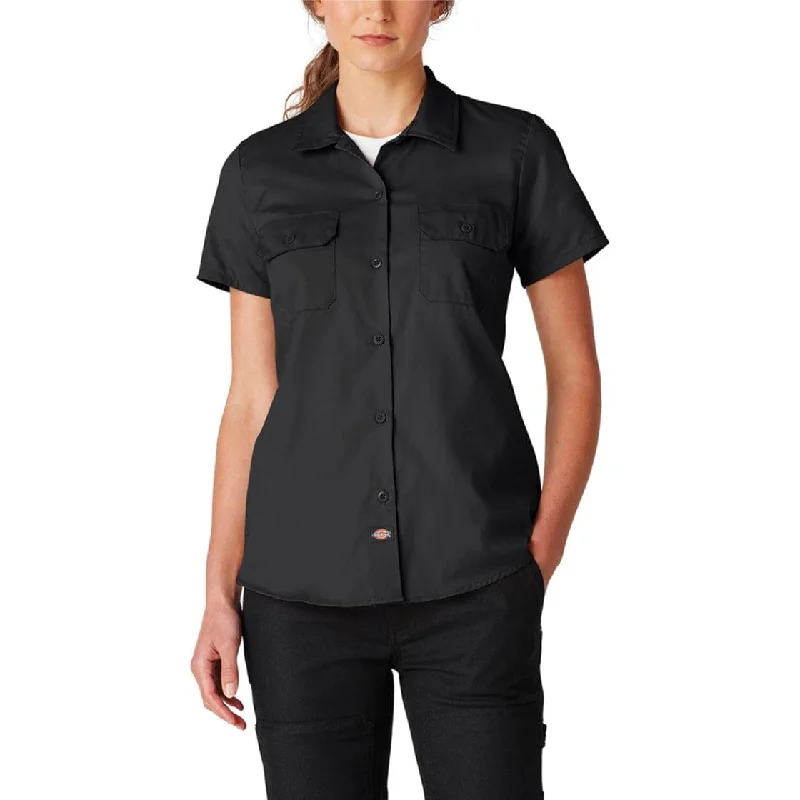 Dickies Women's FLEX Short Sleeve Work Shirt Terry Blend Velvet Blend Canvas Blend