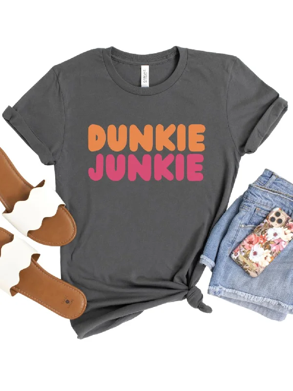 Dunkie Junkie Women's Short Sleeve Graphic T-Shirt Fashionable Trendy Casual