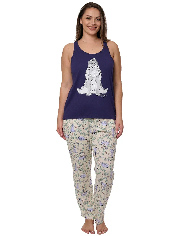 Eeyore Tank Top T-Shirt w/ Disney Lounge Floral Watercolor Pajama Pants Set Chenille Fabric Brocade Fabric Lace Fabric