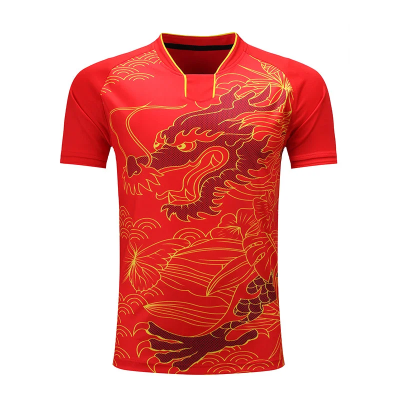 Free Printing CHINA Dragon Team table tennis shirt Men / Women, pingpong sports shirt , Quick Dry table tennis Trainning Shirts Houndstooth Herringbone Solid