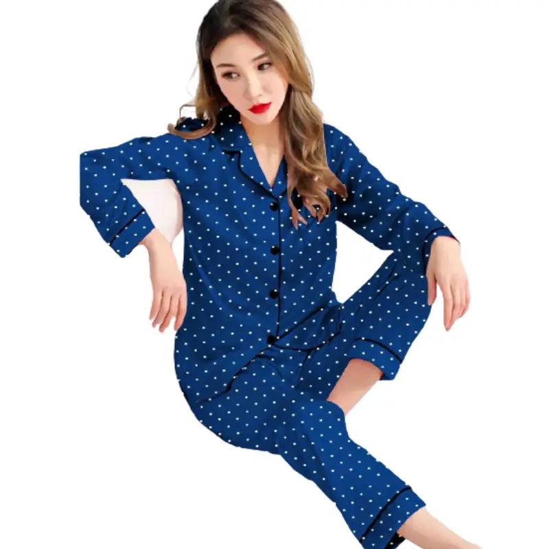 Latest Women Sleepwear | Branded Shirt Pajama Nightwear Print Jacquard Patchwork