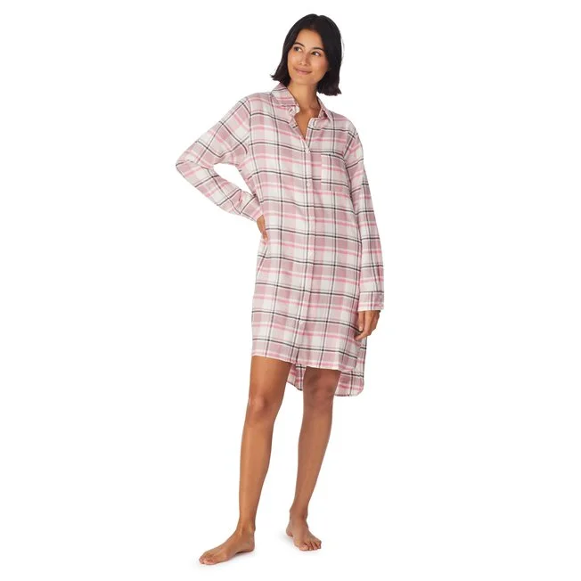 Long Sleeve Sleepshirt Print Jacquard Patchwork