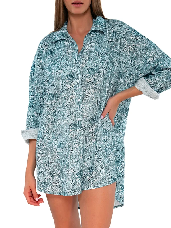 Sunsets Women's Delilah Shirt Cover-Up Anti-Pilling Machine Wash Handmade