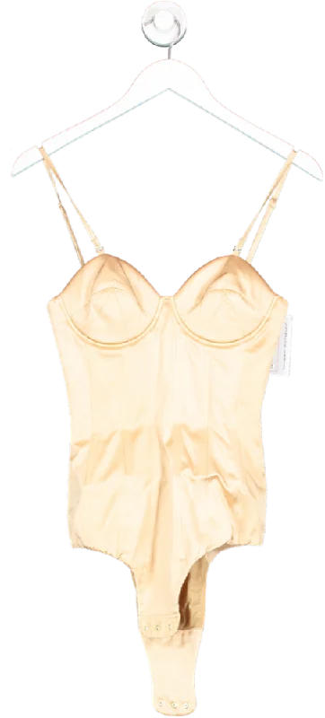 IVAN YOUNG Beige Silk Satin Corseted Bodysuit Champagne UK 8 Comfortable Soft Bodysuit IVAN YOUNG Beige Silk Satin Corseted Bodysuit Champagne UK 8 Comfortable Soft Bodysuit